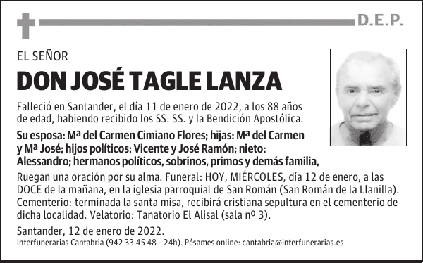 DON JOSÉ TAGLE LANZA