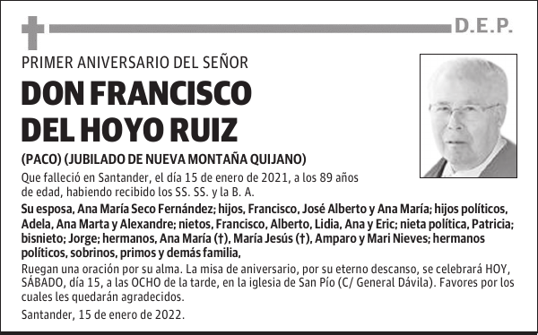 DON FRANCISCO DEL HOYO RUIZ