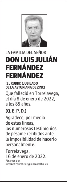 DON LUIS JULIÁN FERNÁNDEZ FERNÁNDEZ