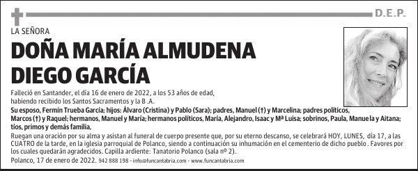 DOÑA MARÍA ALMUDENA DIEGO GARCÍA