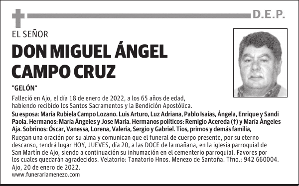 DON MIGUEL ÁNGEL CAMPO CRUZ