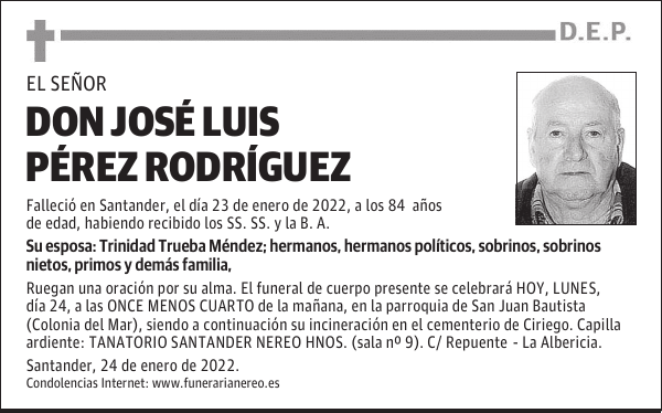 DON JOSÉ LUIS PÉREZ RODRÍGUEZ