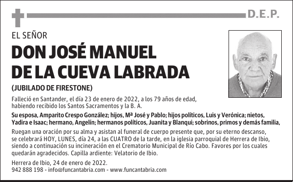 DON JOSÉ MANUEL DE LA CUEVA LABRADA