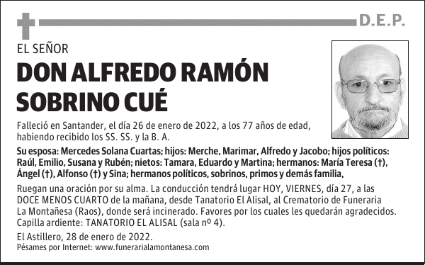DON ALFREDO RAMÓN SOBRINO CUÉ