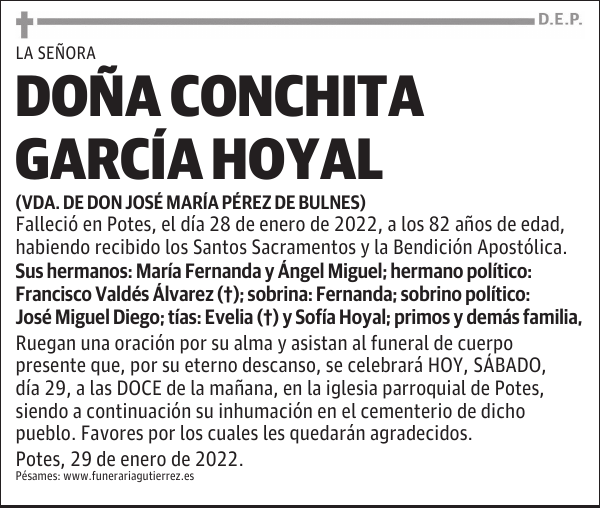 DOÑA CONCHITA GARCÍA HOYAL
