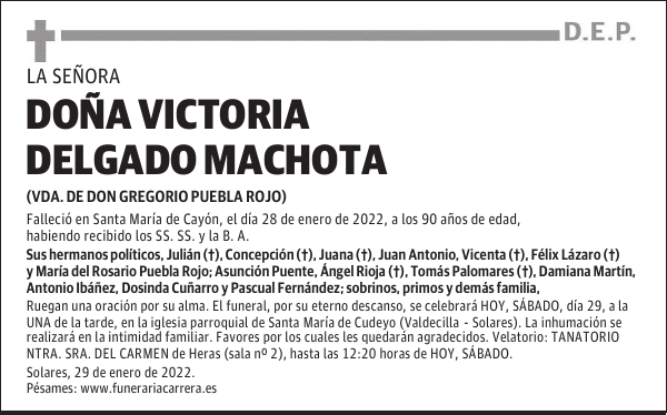 DOÑA VICTORIA DELGADO MACHOTA