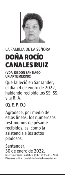 DOÑA ROCÍO CANALES RUIZ