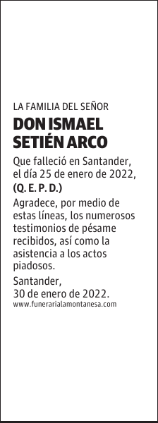 DON ISMAEL SETIÉN ARCO