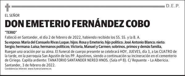 DON EMETERIO FERNÁNDEZ COBO