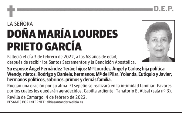 DOÑA MARÍA LOURDES PRIETO GARCÍA