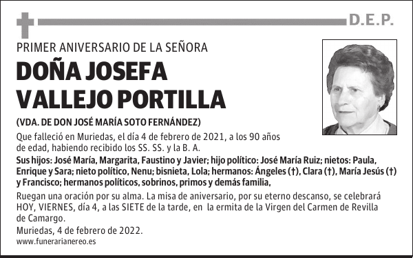 DOÑA JOSEFA VALLEJO PORTILLA