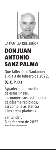 DON JUAN ANTONIO SANZ PALMA
