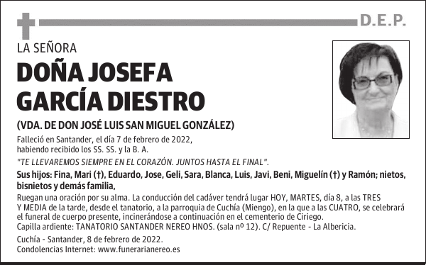 DOÑA JOSEFA GARCÍA DIESTRO