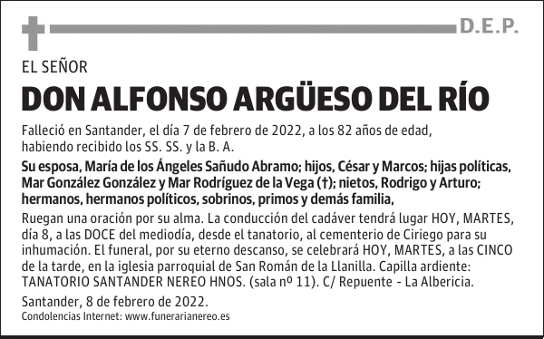 DON ALFONSO ARGÜESO DEL RÍO