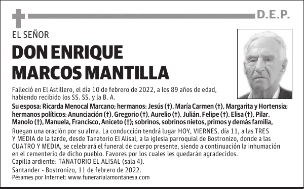 DON ENRIQUE MARCOS MANTILLA