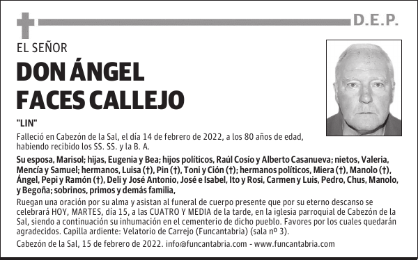 DON ÁNGEL FACES CALLEJO