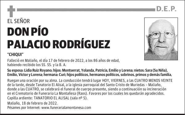 DON PÍO PALACIO RODRÍGUEZ