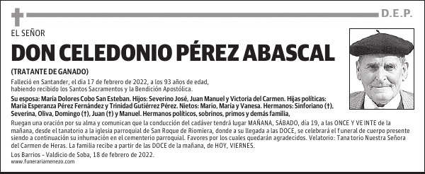 DON CELEDONIO PÉREZ ABASCAL
