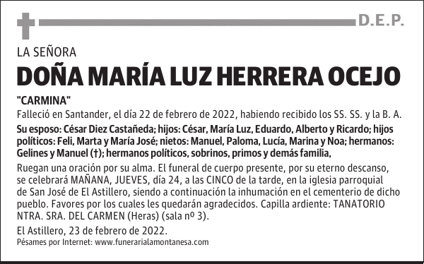 DOÑA MARÍA LUZ HERRERA OCEJO