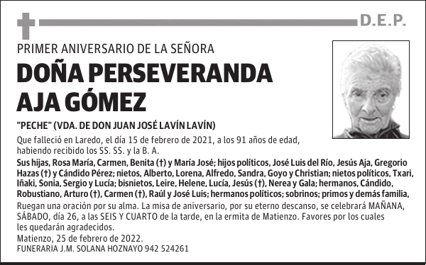 DOÑA PERSEVERANDA AJA GÓMEZ