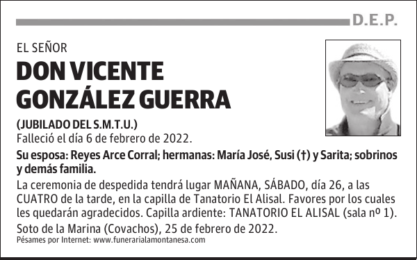 DON VICENTE GONZÁLEZ GUERRA