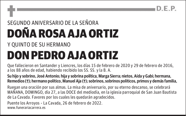 DOÑA ROSA AJA ORTIZ