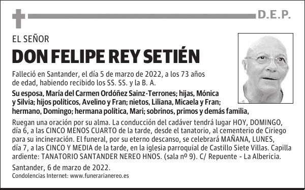 DON FELIPE REY SETIÉN