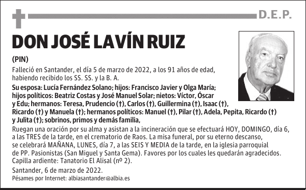 DON JOSÉ LAVÍN RUIZ