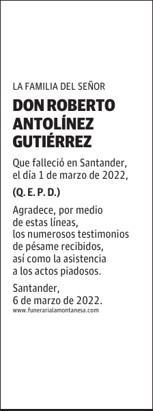 DON ROBERTO ANTOLÍNEZ GUTIÉRREZ