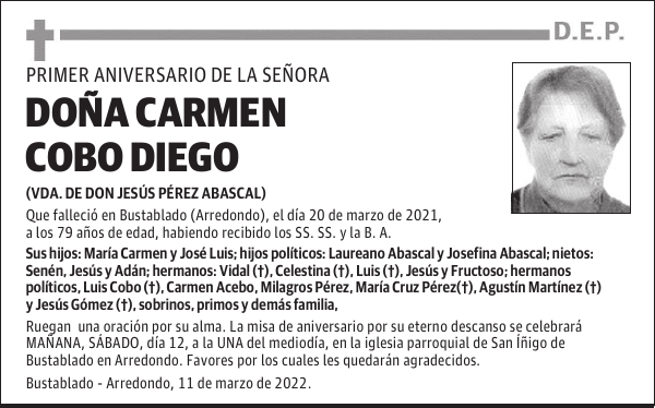 DOÑA CARMEN COBO DIEGO