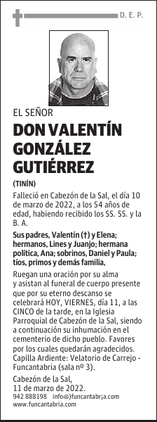 VALENTIN GONZALEZ GUTIERREZ