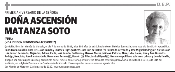Doña Ascensión Matanza Soto