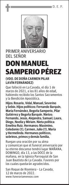 Don Manuel Samperio Pérez
