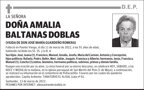 DOÑA AMALIA BALTANAS DOBLAS