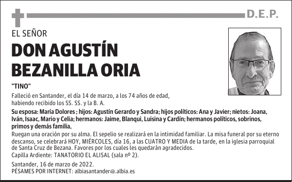 DON AGUSTÍN BEZANILLA ORIA