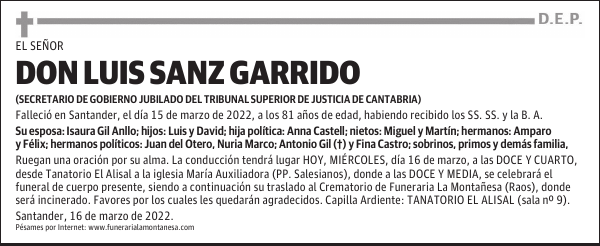 DON LUIS SANZ GARRIDO