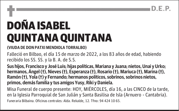 Doña Isabel Quintana Quintana