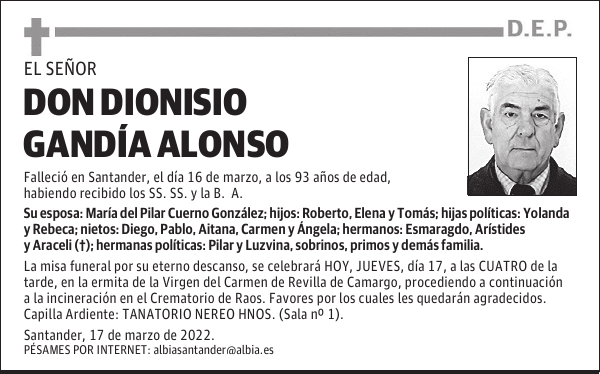 DON DIONISIO GANDÍA ALONSO
