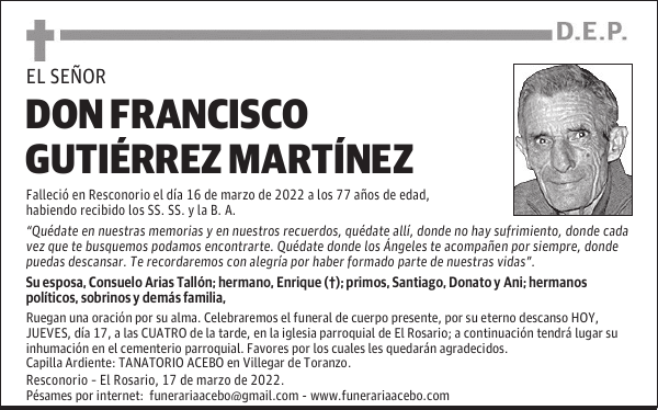 D. Francisco Gutiérrez Martínez