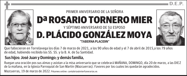 DOÑA ROSARIO TORNERO MIER