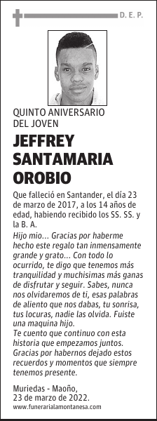 JEFFREY SANTAMARIA OROBIO