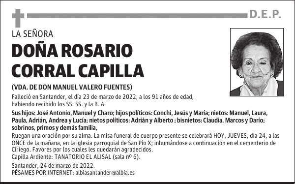 DOÑA ROSARIO CORRAL CAPILLA