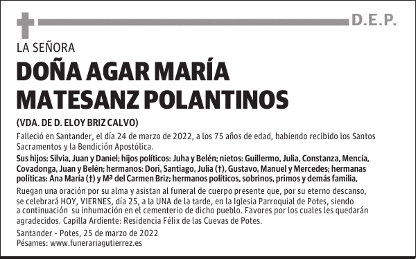 AGAR MARÍA MATESANZ POLANTINOS