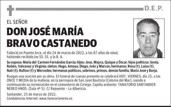 DON JOSÉ MARÍA BRAVO CASTANEDO