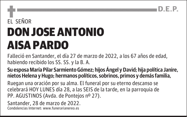 DON JOSE ANTONIO AISA PARDO