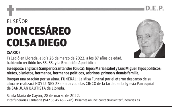 DON CESÁREO COLSA DIEGO