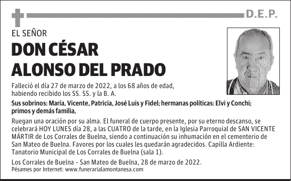 DON CÉSAR ALONSO DEL PRADO
