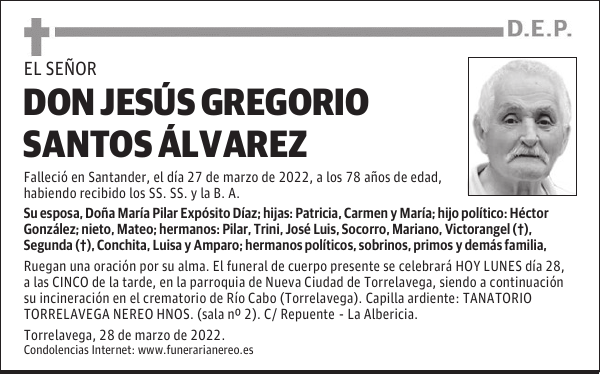 DON JESÚS GREGORIO SANTOS ÁLVAREZ