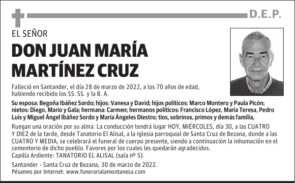 DON JUAN MARÍA MARTÍNEZ CRUZ