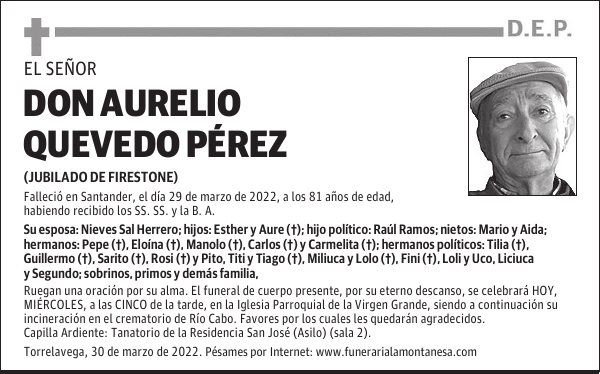 DON AURELIO QUEVEDO PÉREZ